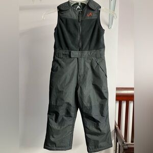 Kid’s Ski/Snow Cold Weather Bibs,  4T Unisex, Charc Gray/Black, Vertical ‘9